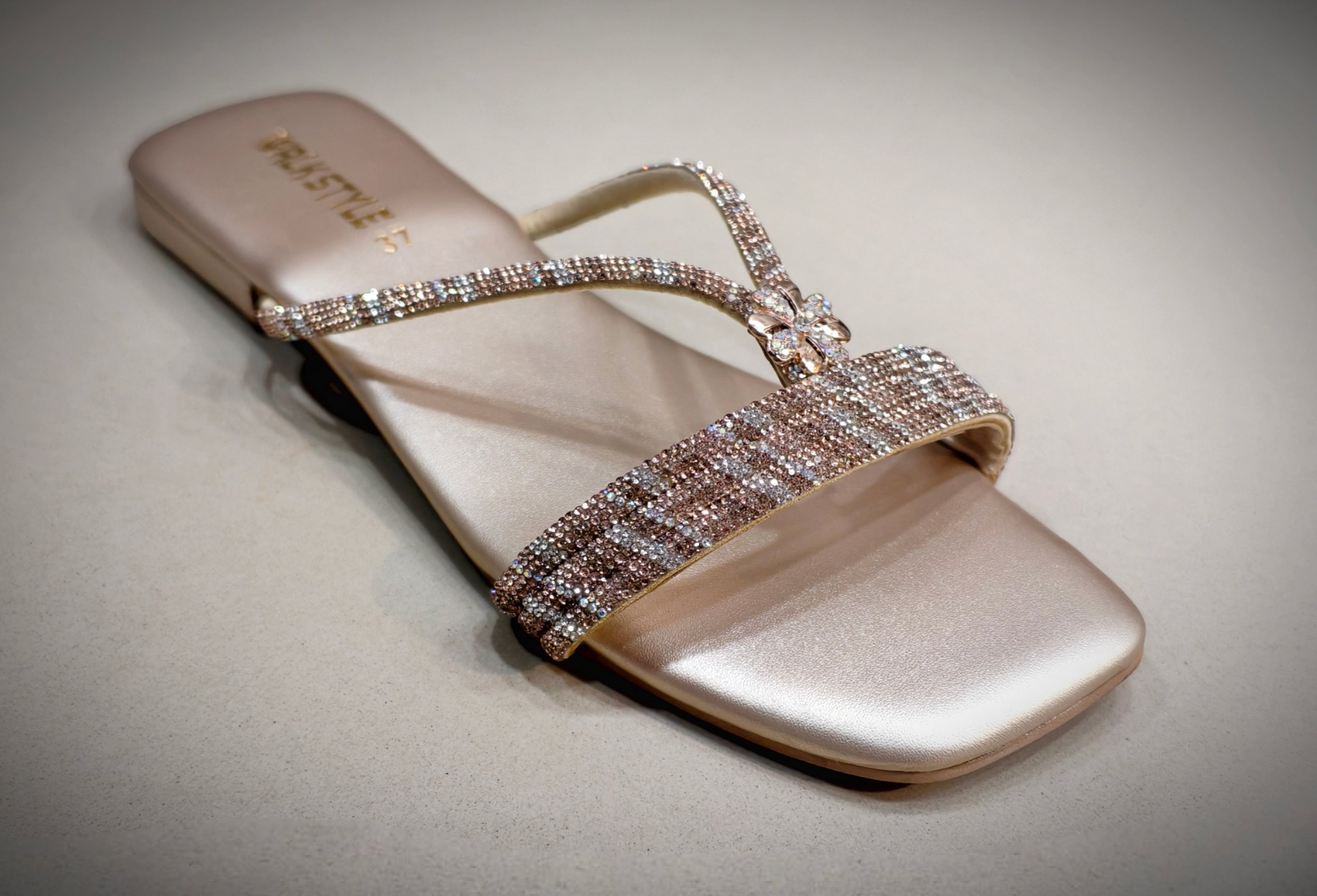 Golden Blossom Sparkle Flats
