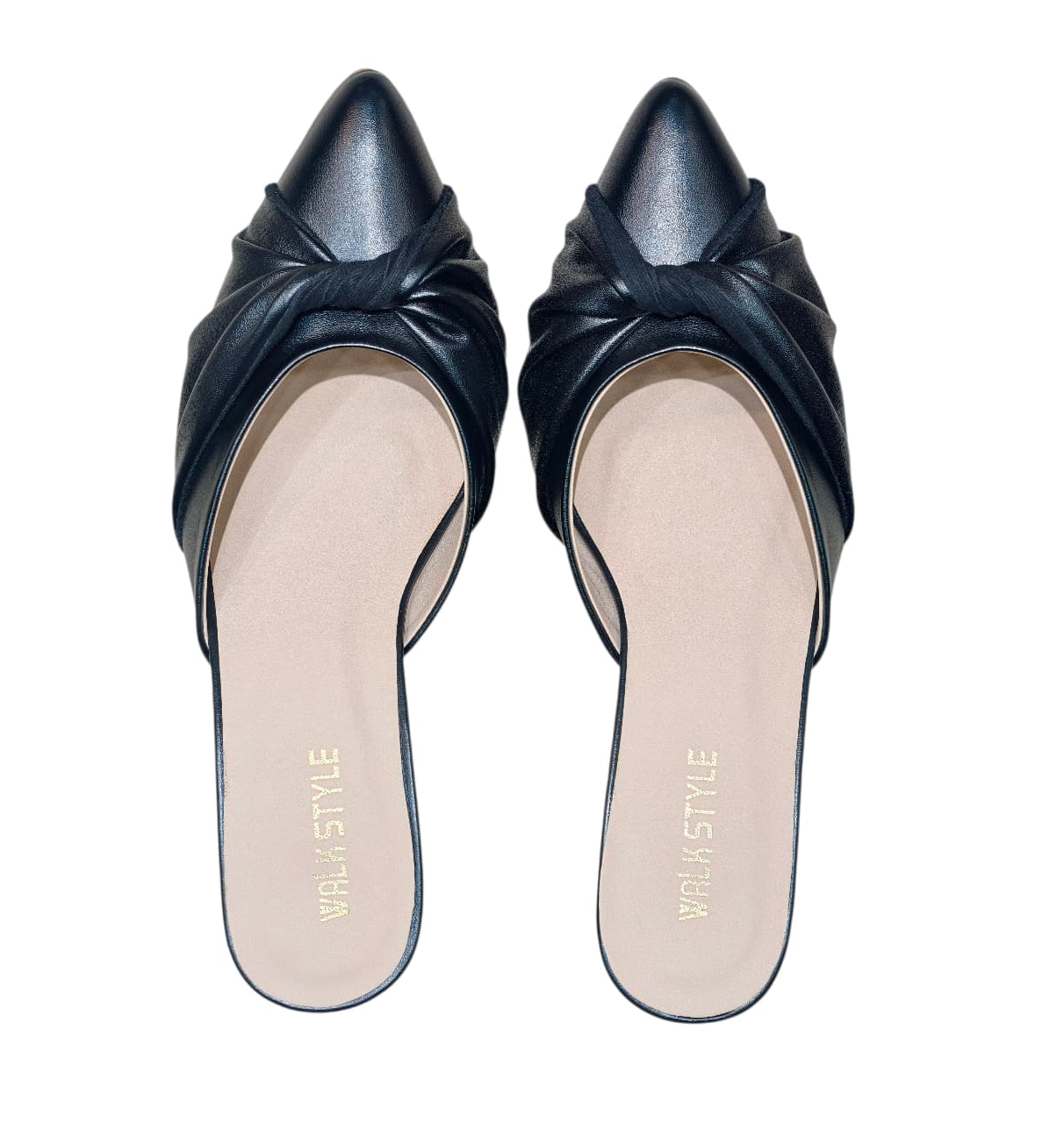 WhatsApp Image 2026-05-06 at 11.52.23 AM (22) Elegant Knotted Pointed-Toe Block Heel Mules - Image 1