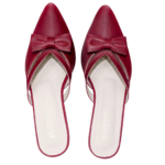 Ruby Satin Bow Mule Heel