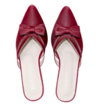 Ruby Satin Bow Mule Heel