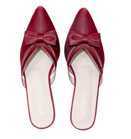 Ruby Satin Bow Mule Heel